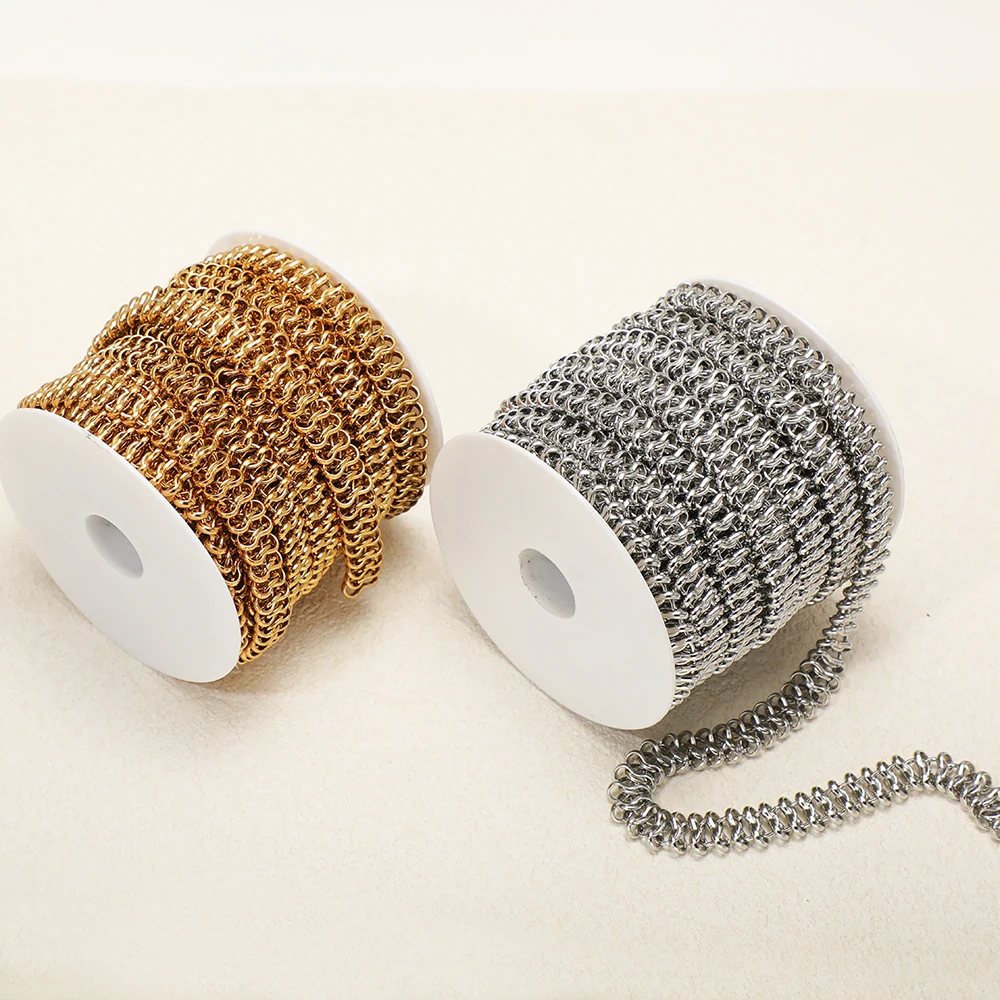 1 Meter Edelstahl-Goldkette mit großen 8-förmigen Gliedern für DIY-Schmuckherstellung, Hip-Hop-Halsketten, Zubehör und Materialien – Detail 4