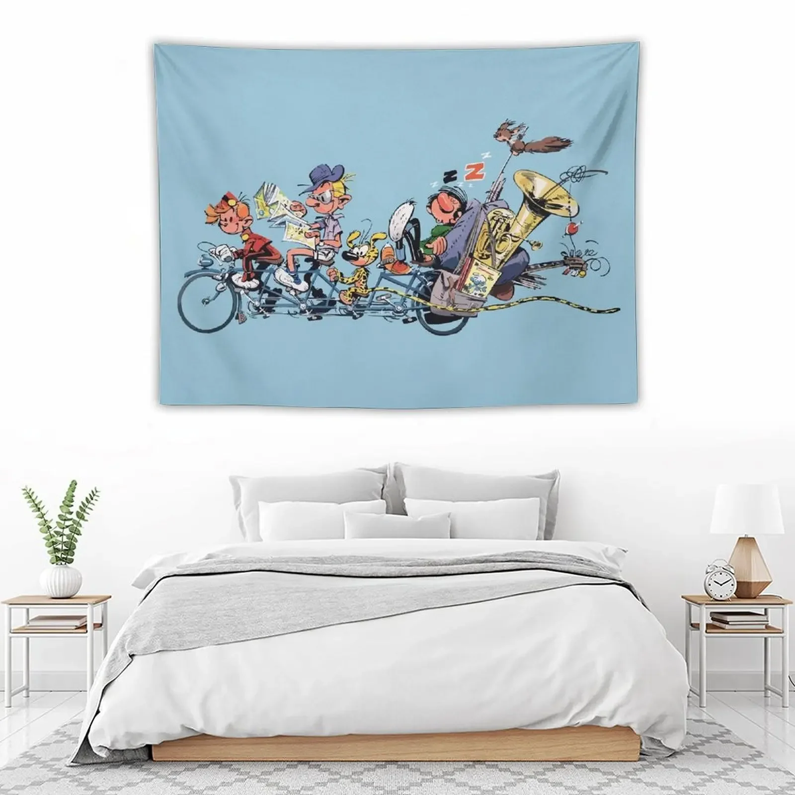 Gaston Marsupilami and Spirou Tapestry Decoration Wall Wall Hanging Aesthetic Decoration Tapestry