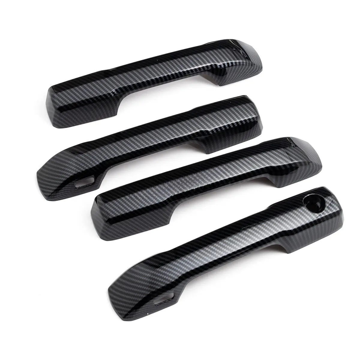 Exterior Door Handle Cover Trim Cap Set For Toyota Tundra Sequoia Tacoma 2024 2025 Carbon Fiber Style / Glossy Car Accessories