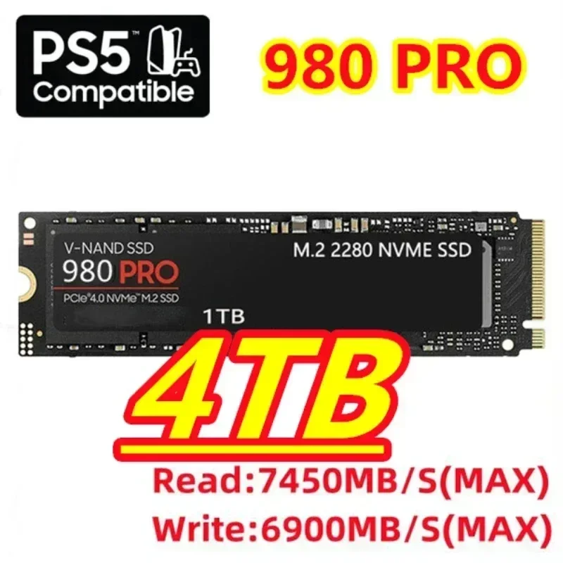 980 Pro M2 2280 NVMe Hochgeschwindigkeits-SSD-Festplatte 1/2/4TB Option, Hohe Lese- und Schreibgeschwindigkeit Solid-State-Laufwerk Perfekt für PS5 Gaming Mac