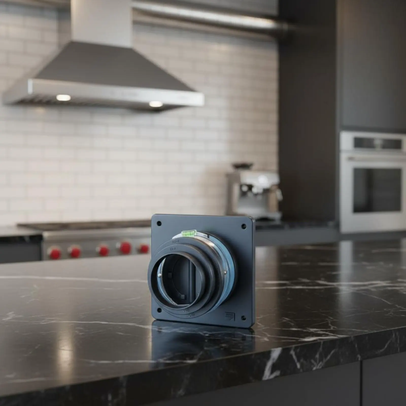 Kitchen Flue Check Gate Secure Closure Range Hood Check Gate Flue Reverse Flow Damper Long-Lasting ABS Material