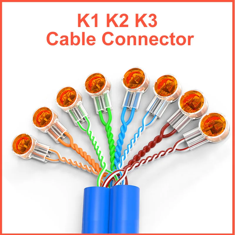 K1 K2 K3 Connector Crimp Connection Terminals Waterproof Wiring Rj45 Ethernet Cable Connector Telephone Wire Terminals