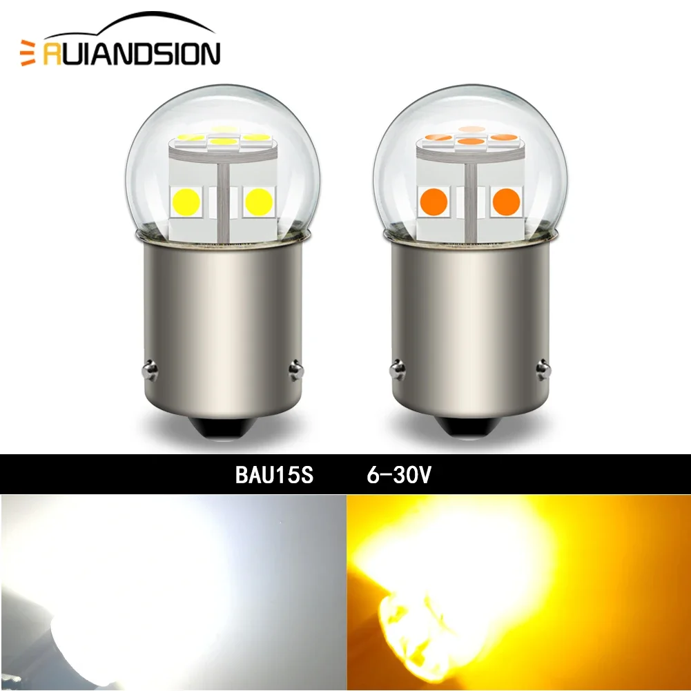 

Bau15s 3030 1.6w Car LED Turn Signal Light About 50000hrs 6v 12v 24v Lamp 360lm White Red Yellow