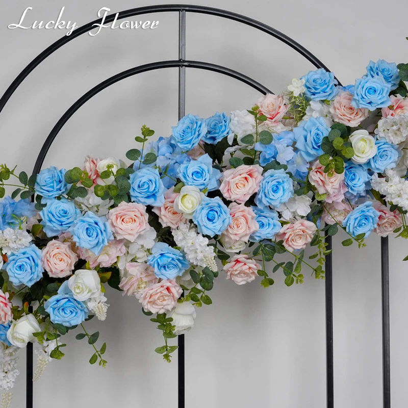 Imagem -05 - Flores Artificiais para a Decoração do Casamento Arranjo de Fundo Long Runner Flower Row Road Leading Table Centerpiece Flower Ball