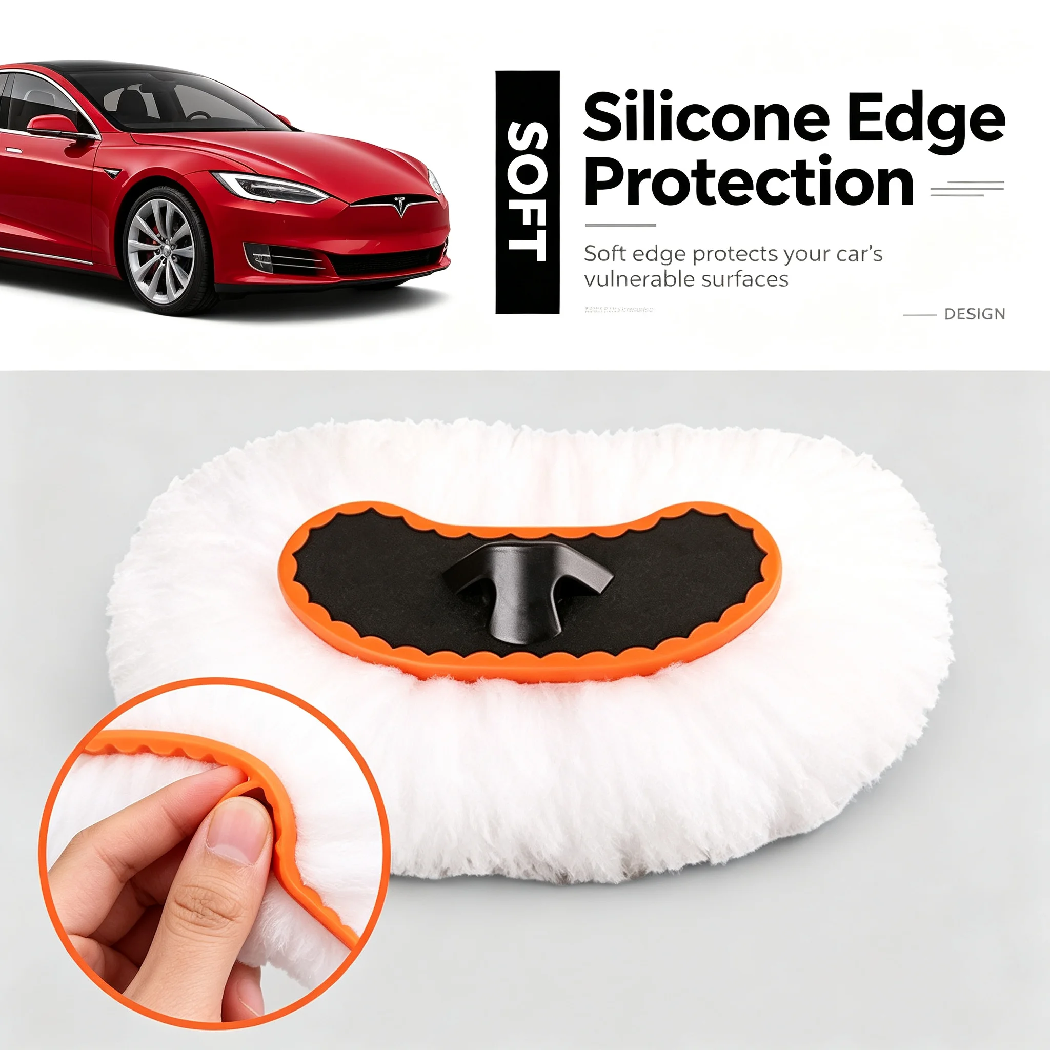 Car Wash Mop Brush Head Microfiber Chenille Replacement Scratch-Free Silicone Edge Dust Removal Wet Dry Auto SUV Car Accessories