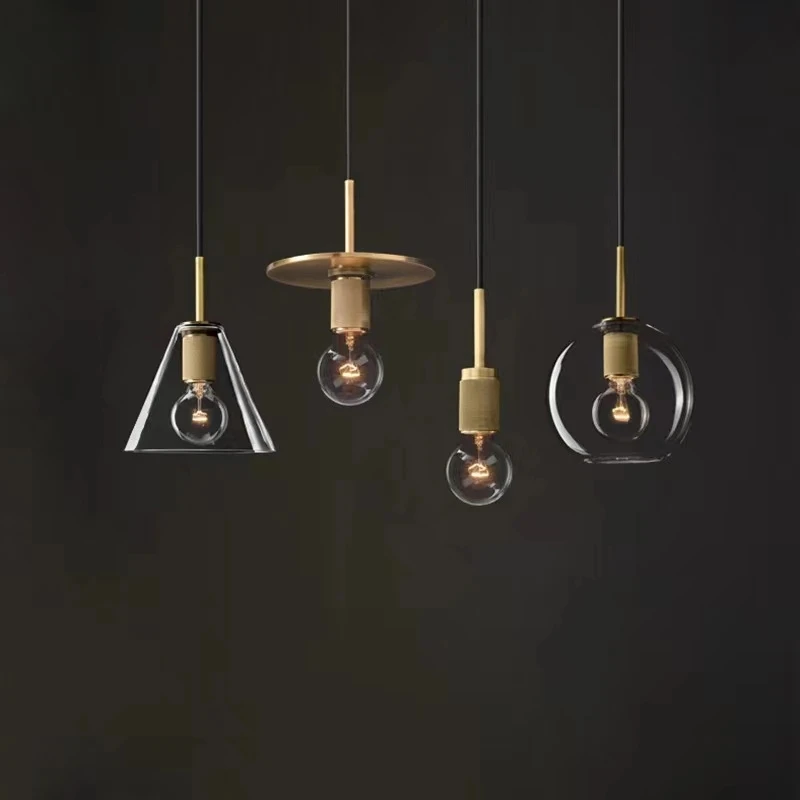 

Bars Industrial Style Decorations,Glass Lampshade LED Copper Pendent Lamp,Suitable for Kitchen,Dining Hall and Living Room