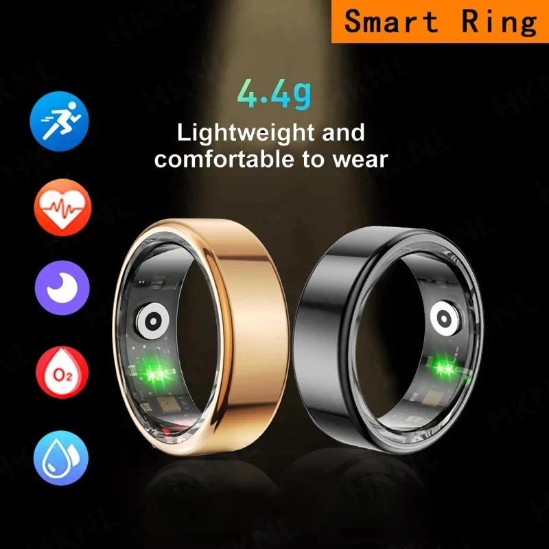 For HUAWEI XIAOMI Men Smart Ring Military Grade Titanium Steel Shell Health Monitoring IP68 & 3ATM Waterproof Multi-sport Modes