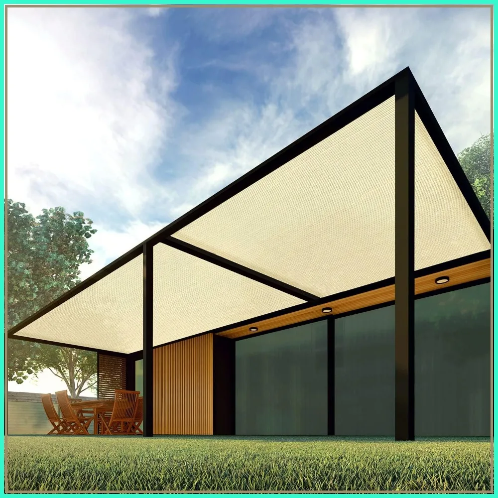 12x36 FT Patio Sun Shade Fabric Roll 6/8/12 FT Shade Cloth, Beige