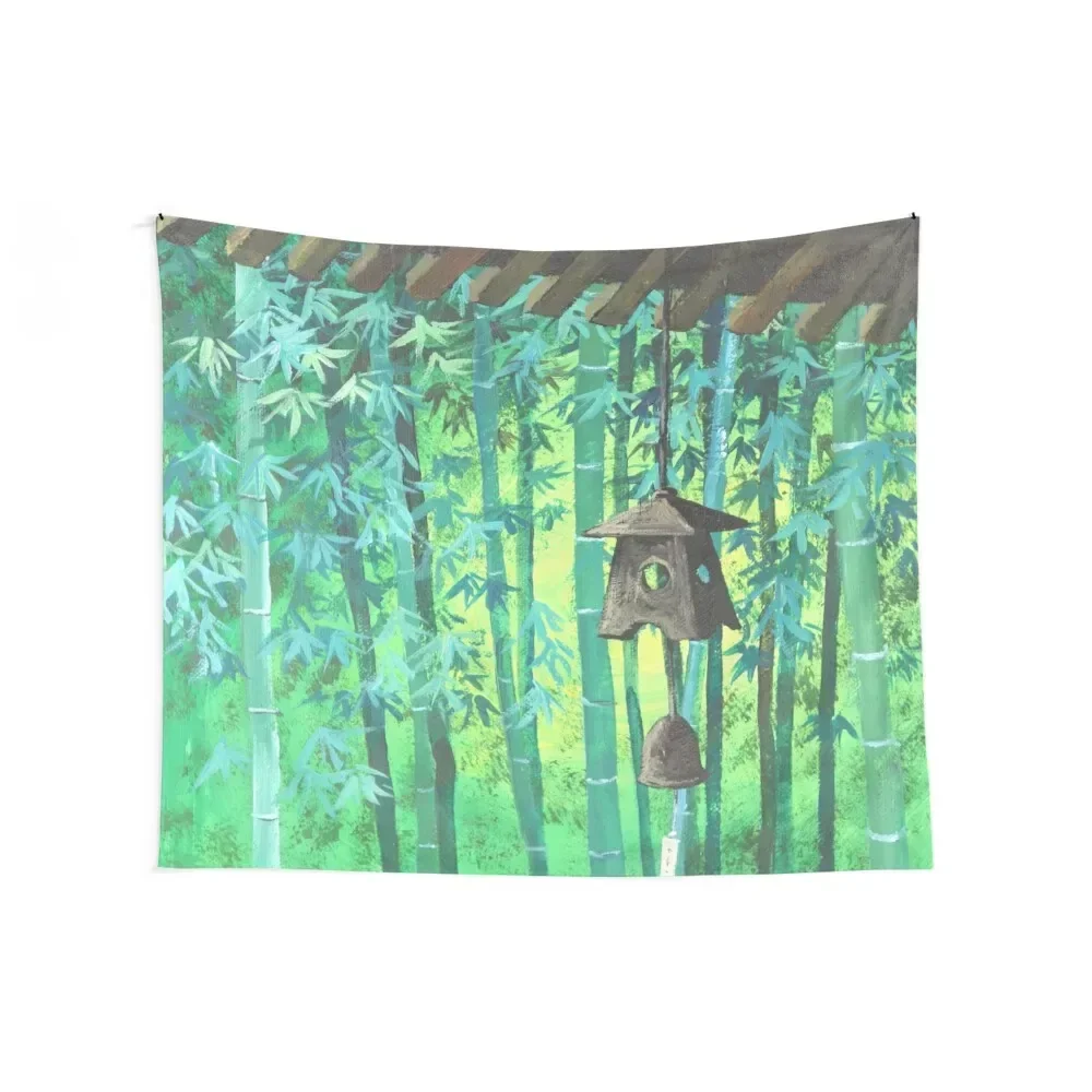 Summer Meditation Zen Japanese Garden Wind Chimes Bamboo Tapestry Wall Coverings Home Decorations Tapestry