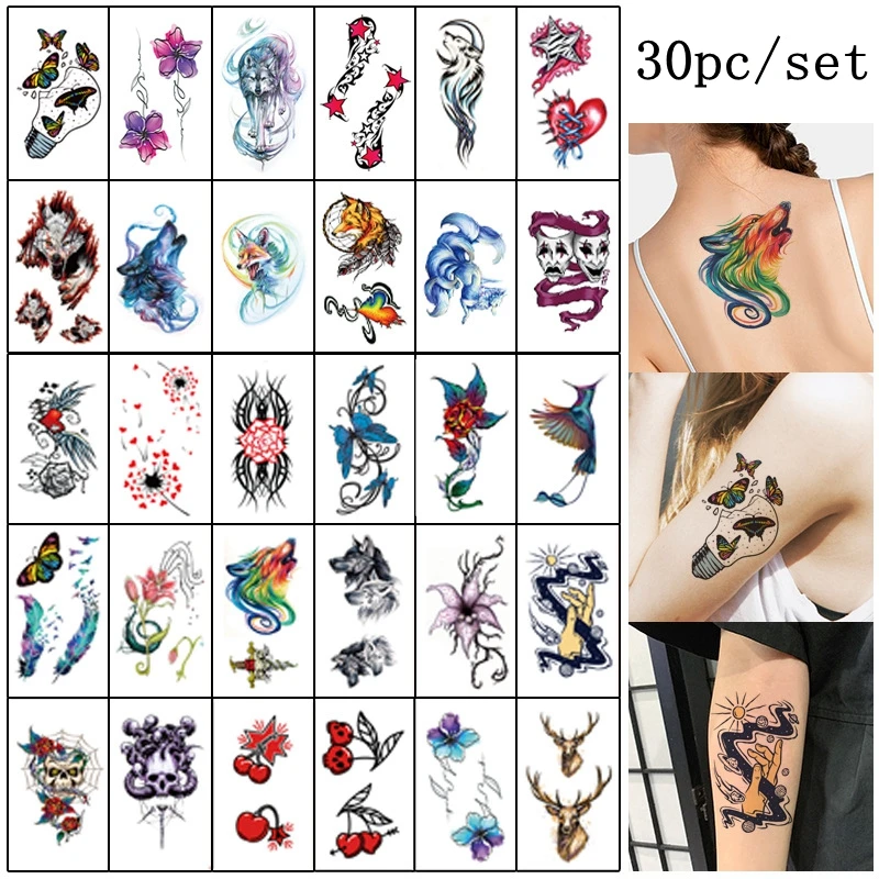 30piece Sexy Figure Totem Faux Tatouage Temporary Fake Tattoo Woman Tatoo Waterproof Temporaire Femme Arm Small Fresh Stickers