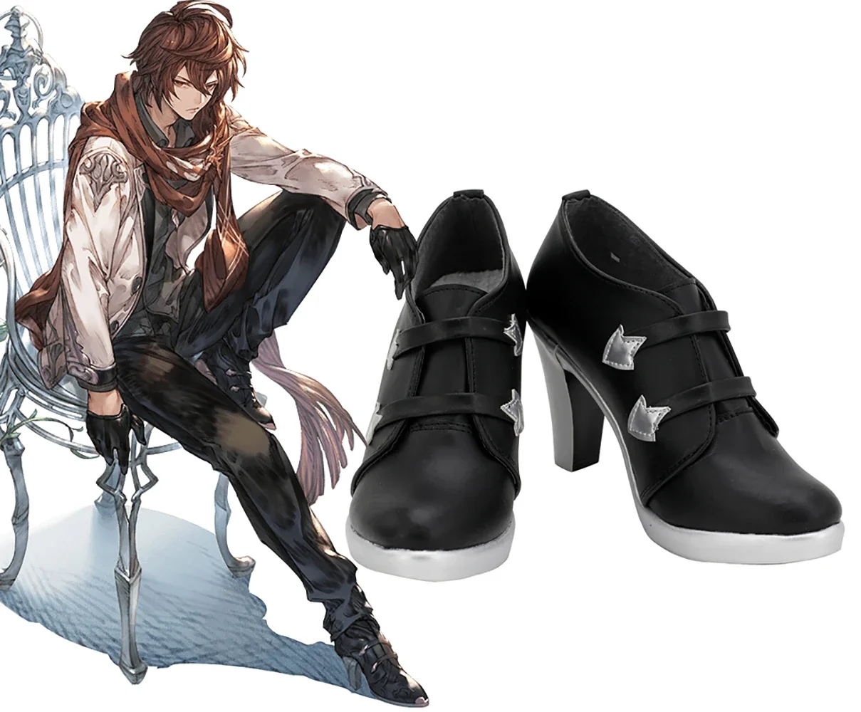 Stivali Cosplay Granblue Fantasy Sandalphon scarpe nere stivali con tacco alto su misura di qualsiasi dimensione