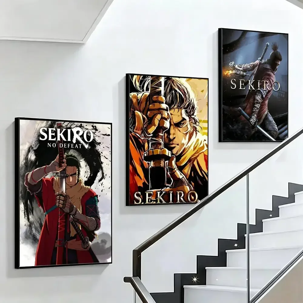game Sekiro Shadows Die Twice HD Poster Black and White Simple Home Decor for Living Room Bedroom Corridor and Gift Giving