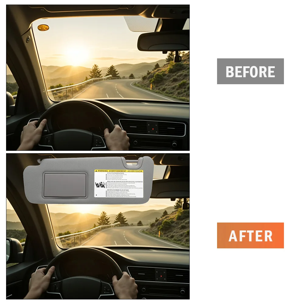 รถด้านหน้าซ้าย/ขวา Sun Visor แผง Sunvisor พร้อมกระจกสําหรับ Toyota Highlander 2014 2015 2016 2017 2018 2019 สีเทา Beige