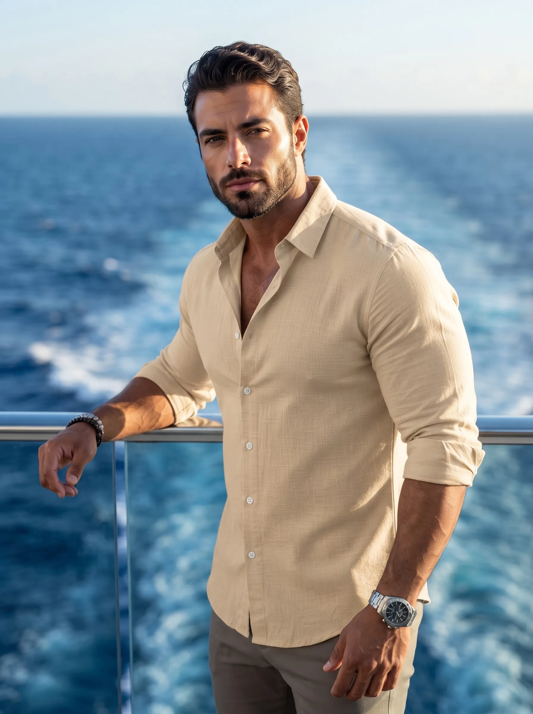 Mens Solid Cotton Long Sleeve Shirt Classic Collar Black Contrast Buttons Rollable Cuff Design Thin Summer Urban Daily Casual Slim Fit Shirt