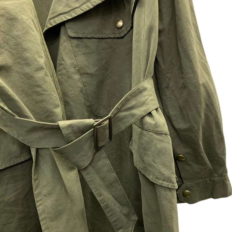 

Black Trench Coat Woman Windbreaker For Girls Mid-Long Topcoat Wool Pure Long-Sleeved Length Coatsolid Folds Plus-Size Autumnal