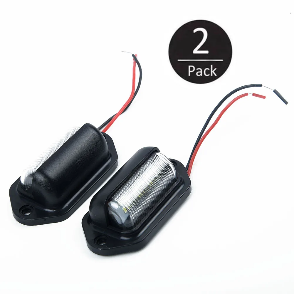 

2pcs 6-LED Car License Plate Lights Boat Truck Trailer Step Lamp 12V Replacement Signal Light Car Accessories Parts