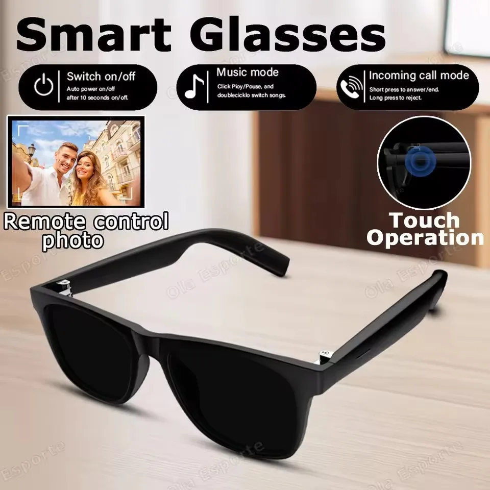

Ola Esporte New Smart Glasses Bluetooth Call Sunglasses Multi-functional Anti-Blue Light Sunglasses Wireless Headset Men Women