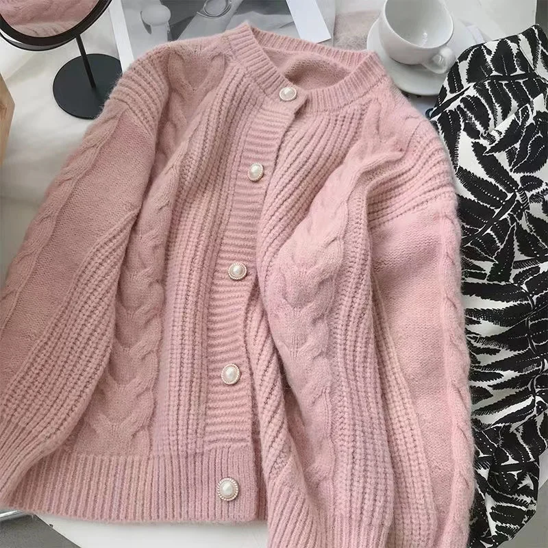 

Autumn Korean knitting Sweater Cardigan New 2024 Women Single breasting Long Sleeve Casual Sweater Ladies Warm Knit Sweater Lady