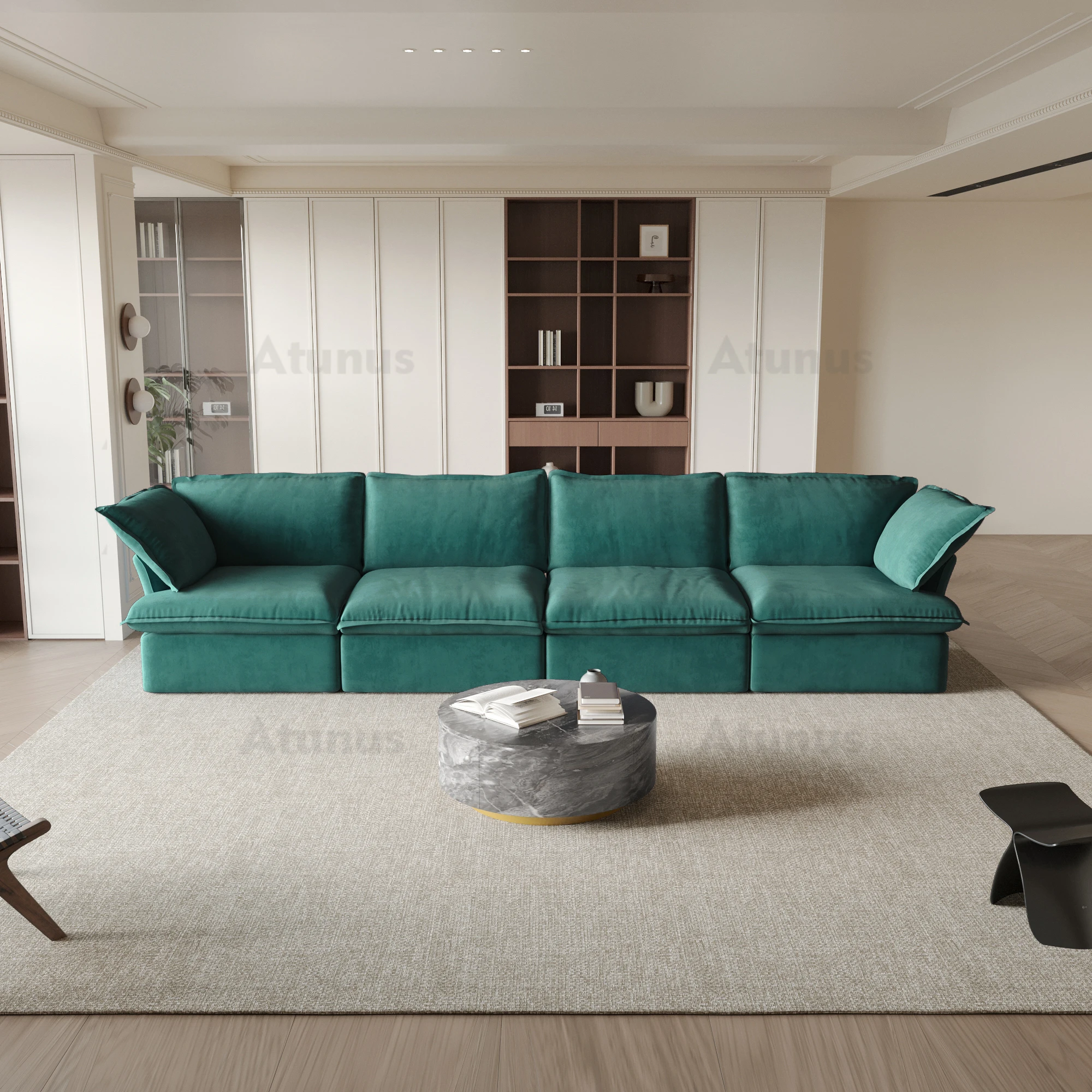 

# Jsi ATUNUS USA Warehouse In Stock Drop Shipping Sofa Modern Living Room Furniture Green Modular Sectional Couch Sofa Set