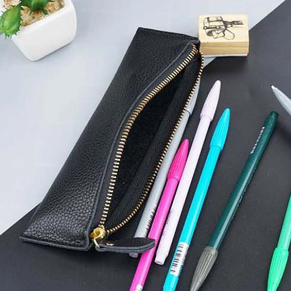 

Vintage Black Pen Pouch Creative Pen Holder Protective Pens Storage Bag Suitable Birthday Anniversary Christmas Gifts
