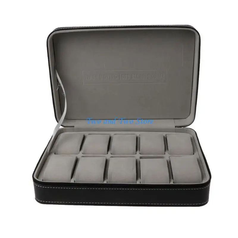 HX6F Watch Box Women Men Watch Display Storage for Case Fits Most Wristwatches and for Smart Watches