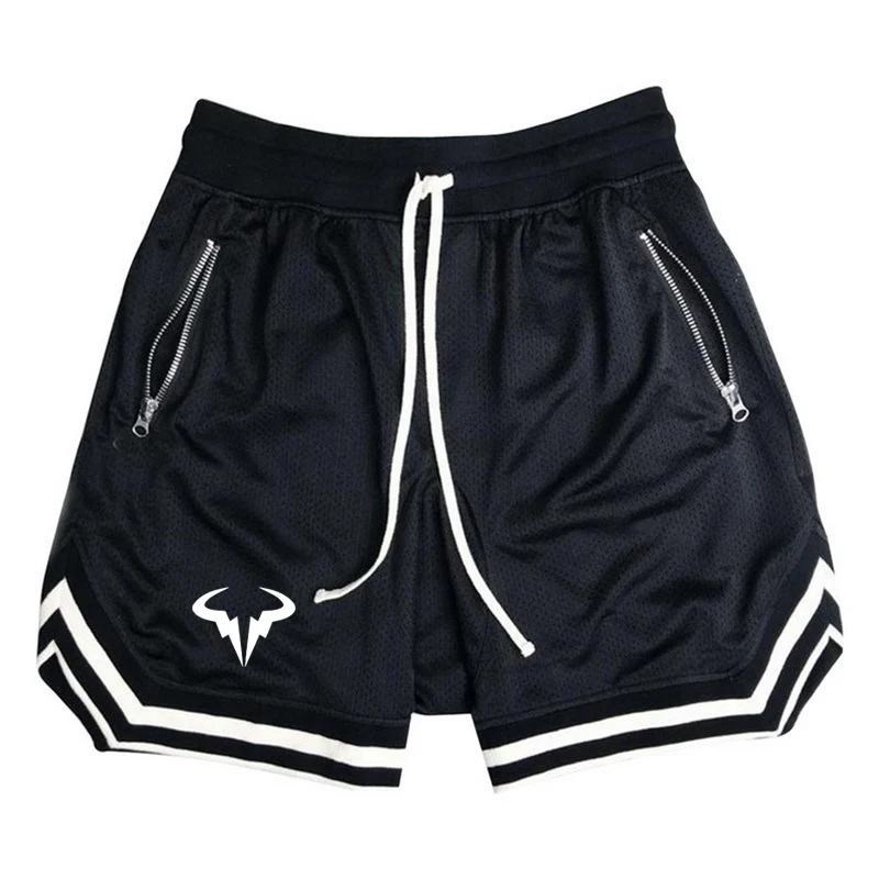 2024 verano hombres Rafael Nadal símbolo diseño de logotipo Popular suelto Color sólido cordón ropa de calle Casual pantalones cortos deportivos de alta calidad