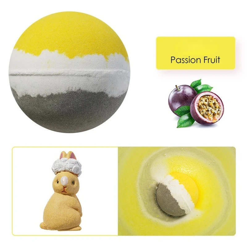 105g Toy rabbit bath salt ball essential oil bubble bath color bath ball cartoon bath ball