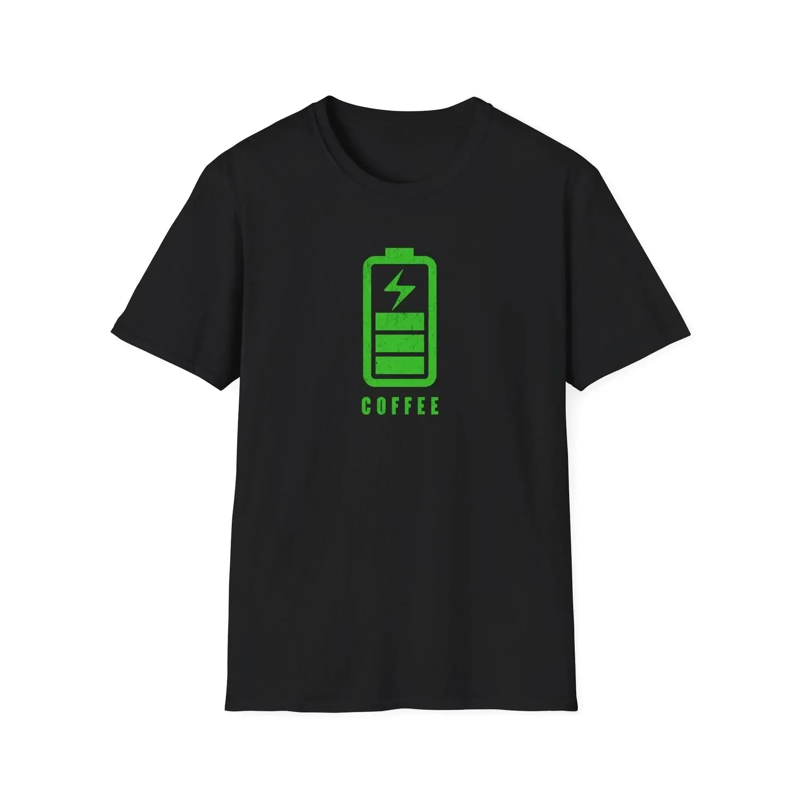 Coffee Battery Softstyle T Shirt for Lovers Funny vintage Washed Versatile Comfortable Stretched Breathable Unisex Slightly
