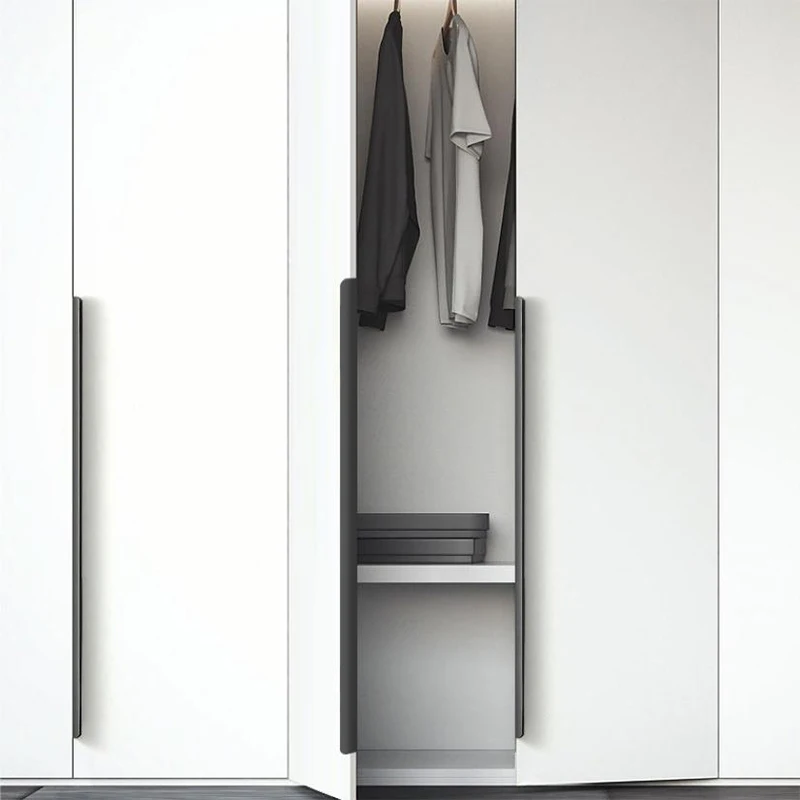 Invisible Long Strip Handle for Wardrobe Door, No Punching, Modern Light Luxury Cabinets, Aluminum Alloy Curved Concealed Handle
