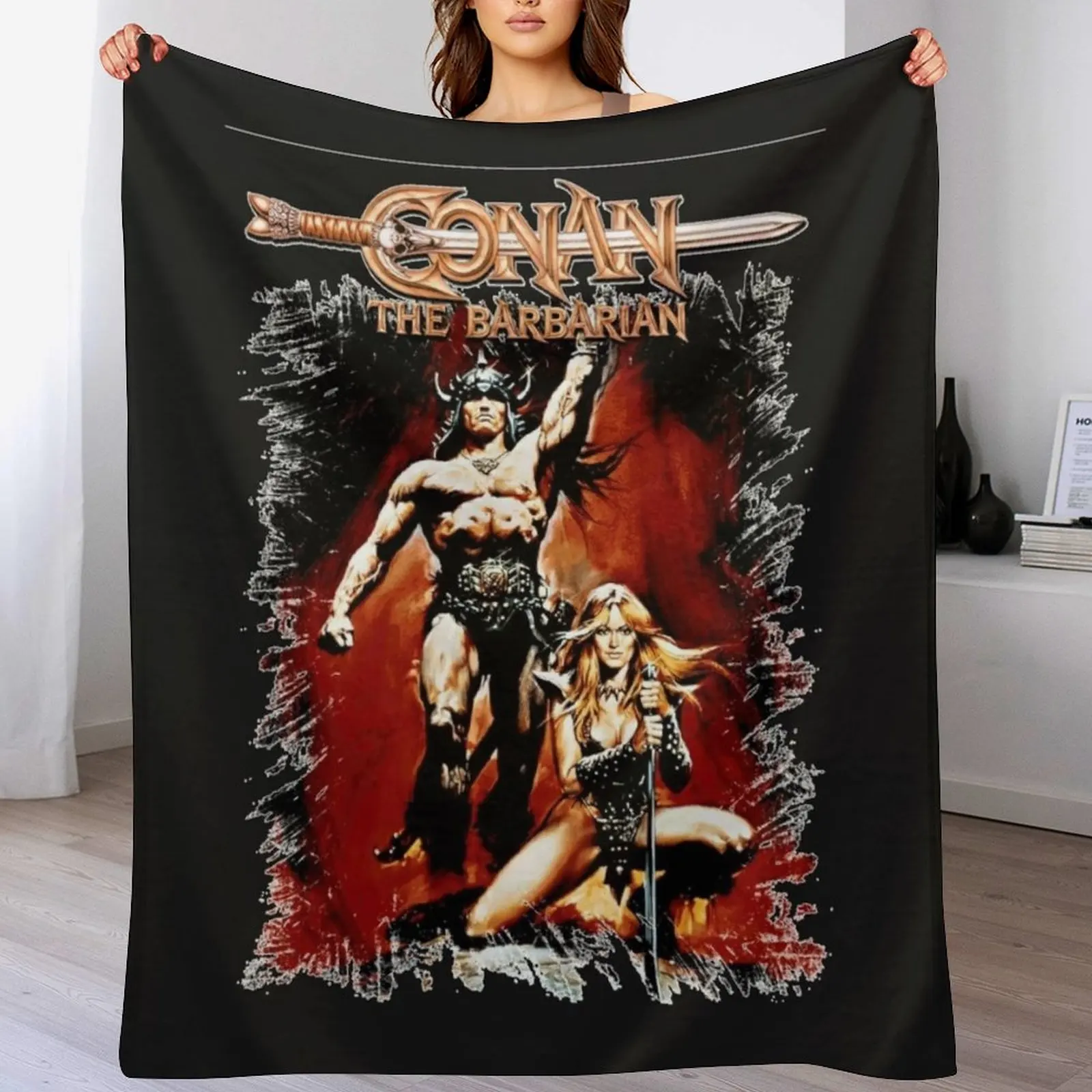 

Conan He Barbarian Essential Funny Throw Blanket Vintage funny gift heavy to sleep for sofa Blankets