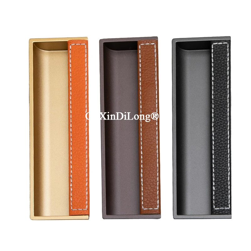 

Brand New Leather Recessed Hidden Furniture Handle Invisible Sliding Door Handles Cupboard Wardrobe Drawer Cabinet Pulls Handles