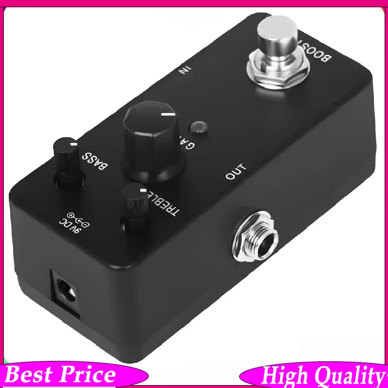 Electric Guitar Effector, Heavy Distortion, Chorus, Professional, Single Block, Small, Brushed, Black