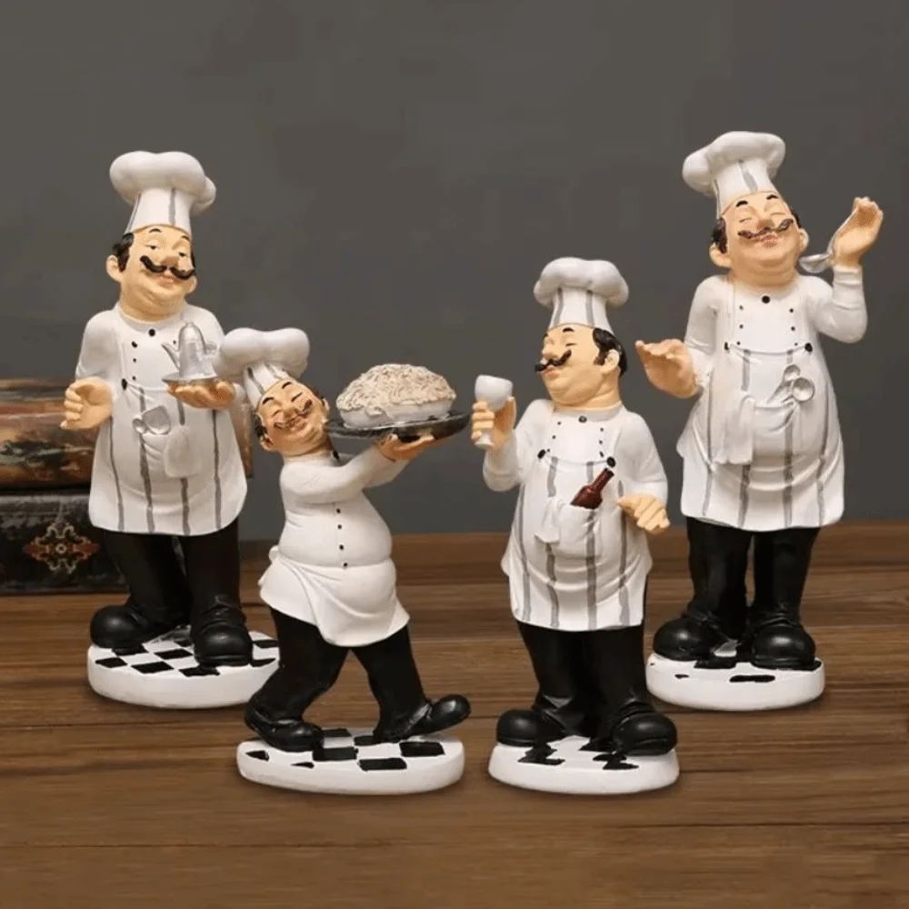 

Декоративная статуэтка повара в деревенском стиле из смолы, имитация коллекционной фигурки повара для декора фермерского дома, кондитерской или кухни
