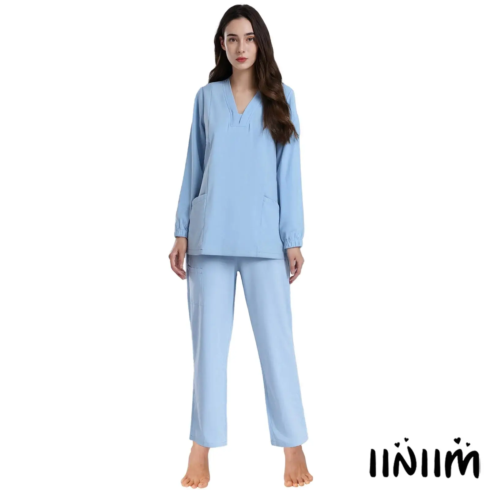 

Профессиональный набор скрабов для женщин с функциональными карманами и удобной медицинской формой из двух частей для профессионалов здравоохранения