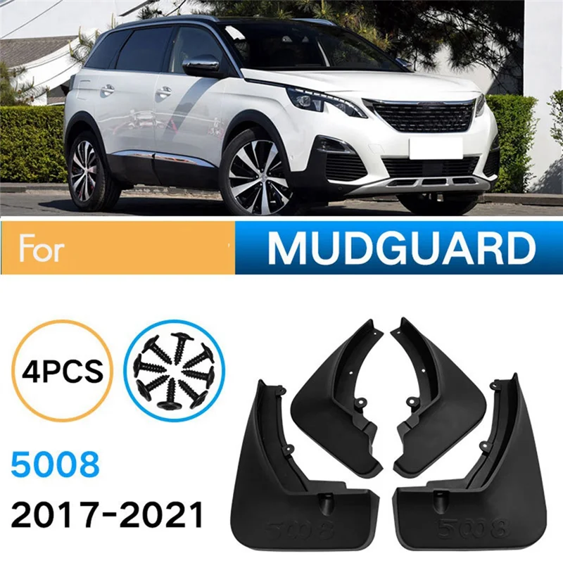 

Leading-Edge-4PCS Car Mudguard Mud Flaps Splash Mud Guard Fender For 5008 2017-2021 Car Accessories