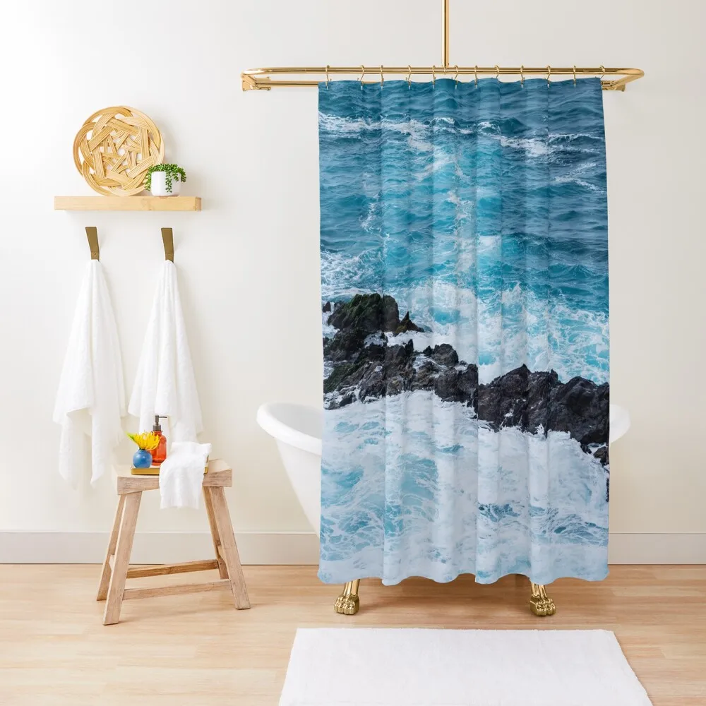 

Blue Ocean Waves Shower Curtain Shower For Bathroom Set Shower Bath Curtain