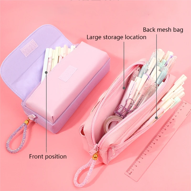 Pencil for Case and Stationery Bag Korean Canvas Stationery Cute for Cat Pen Bag for Creative Pencil for Case for Middle Student