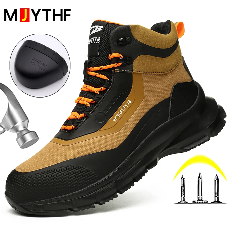 

Safety Boots Men Anti Splash Water Men Boots Anti-smash Anti Puncture Work Boots Steel Toe Shoes Protective Boots Indestructible