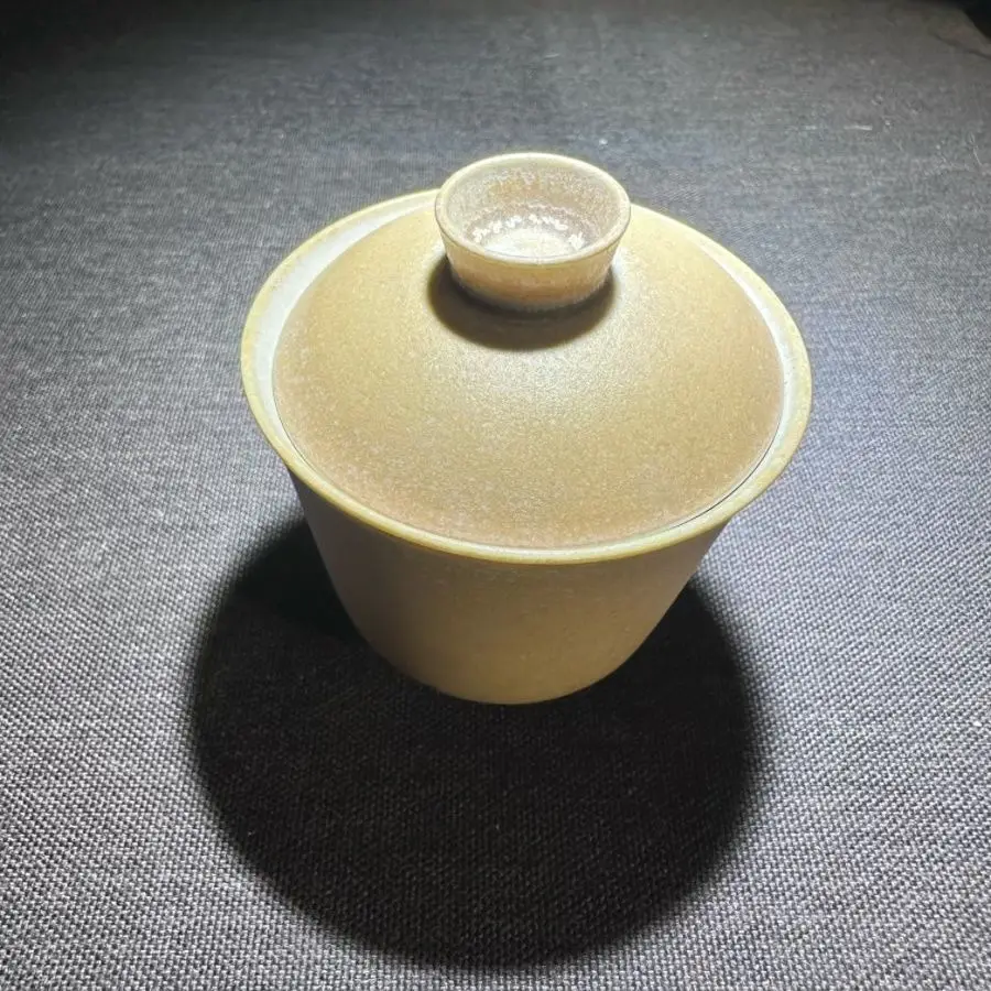 Jingdezhen Color Glazed Ceramic Double-Lid Cup Kung Fu Tea Japanese Retro Handmade Junyao High-End Gift Box