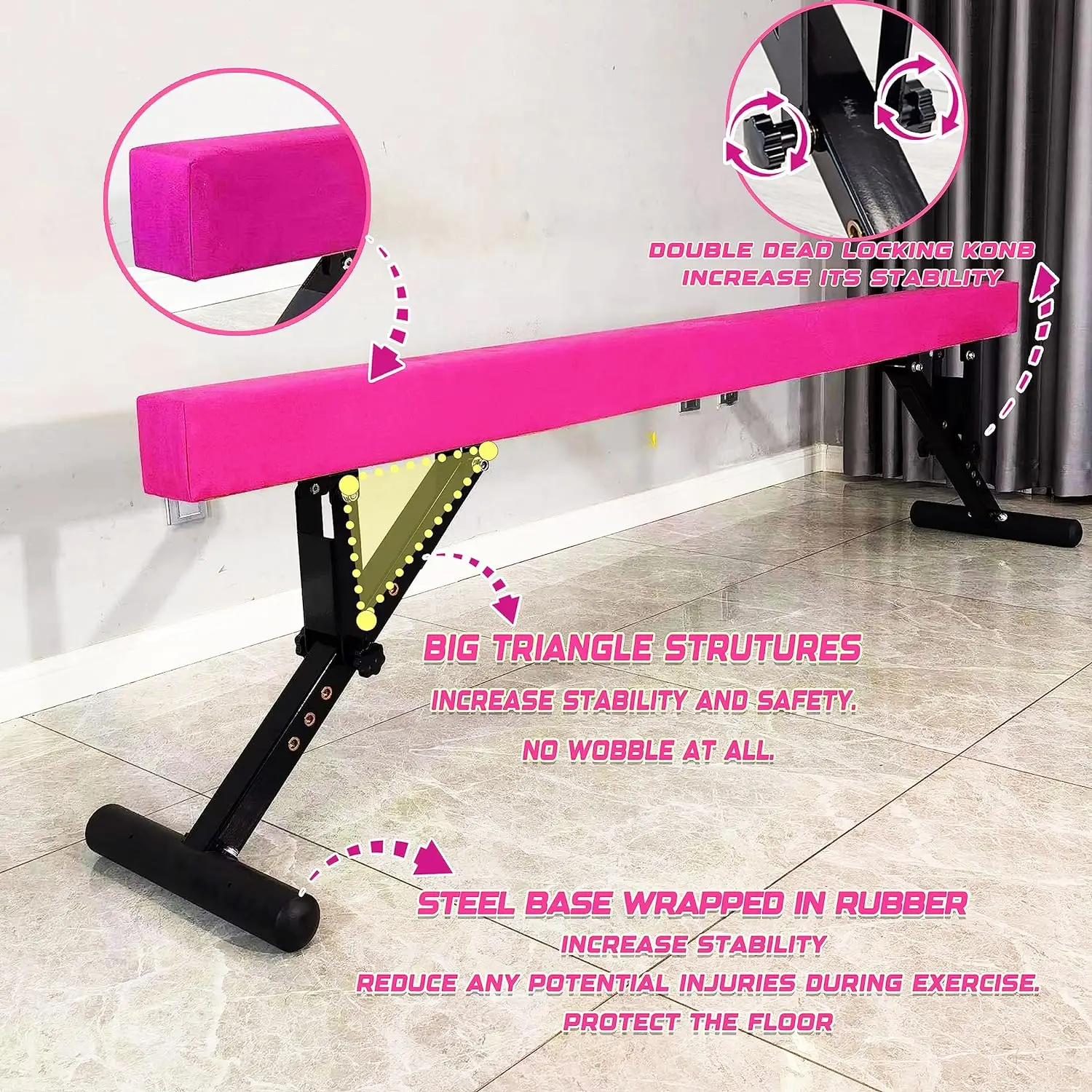 Factory Price Good Quality Foldable Height-adjustable Wood Gymnastics Balance Beam for Gym Trainingpromote sales
