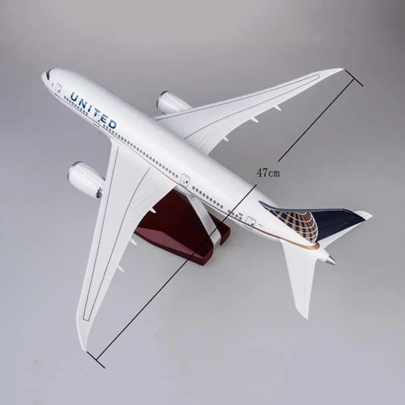 Displays: Maßstab 1:130, 47 cm, B787 United Airlines, Flugzeugmodell, Druckguss-Souvenir, Spielzeug, Flugzeug, Dekoration, Luftfahrt-Sammlung, Geschenk