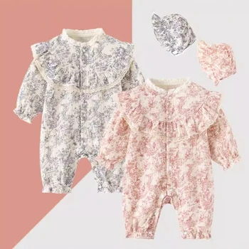 Ink Painting Newborn Baby Girl Jumpsuits Cotton Toddler Girls Onesie Clothes for Spring…