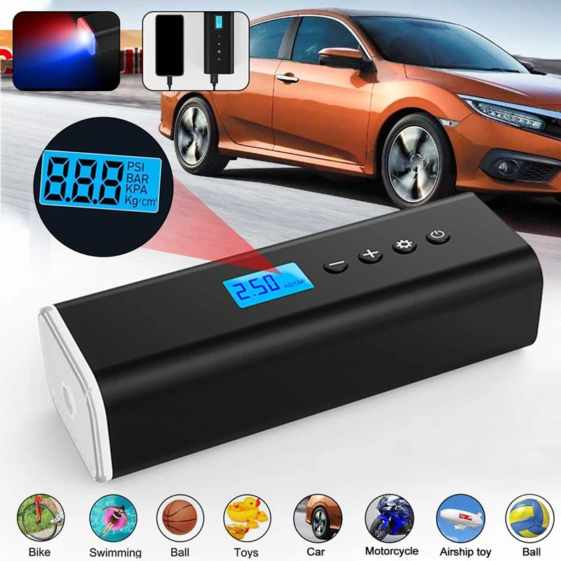 

Rechargeable Air Pump Car Bicycle Tires Balls Swimming Rings Toys 60W With LED Light