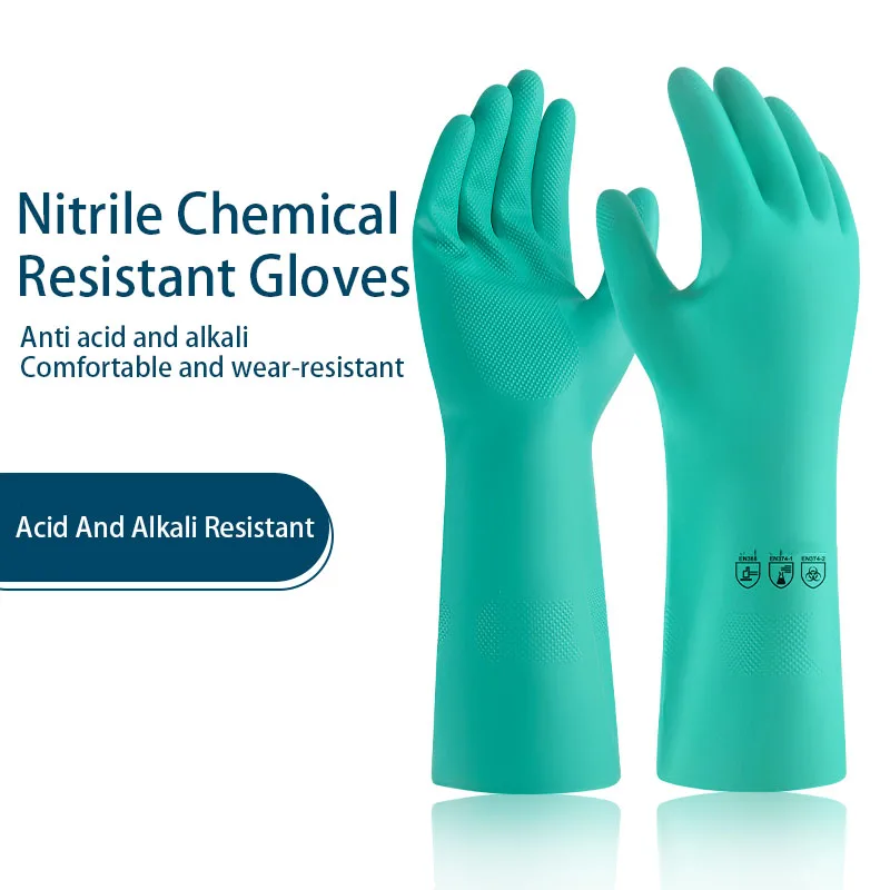 Dishwashing Gloves Rubber Latex Kitchen Waterproof Washing Clothes Durable Oil Resistant Industrial Household Gloves chemical