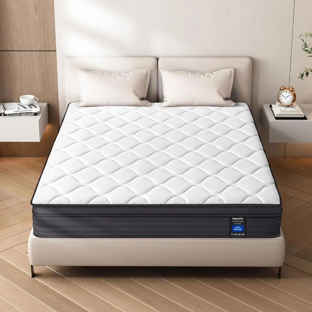 

12 Inch - Memory Foam Hybrid Mattress with Motion Isolation and Pressure Relief, Strong Edge Support, Pocket Spring Kin