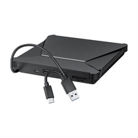 External DVD Drive, USB 3.0 Type-C, Portable CD DVD Burner With Dual USB Ports And Card Slots-HDL