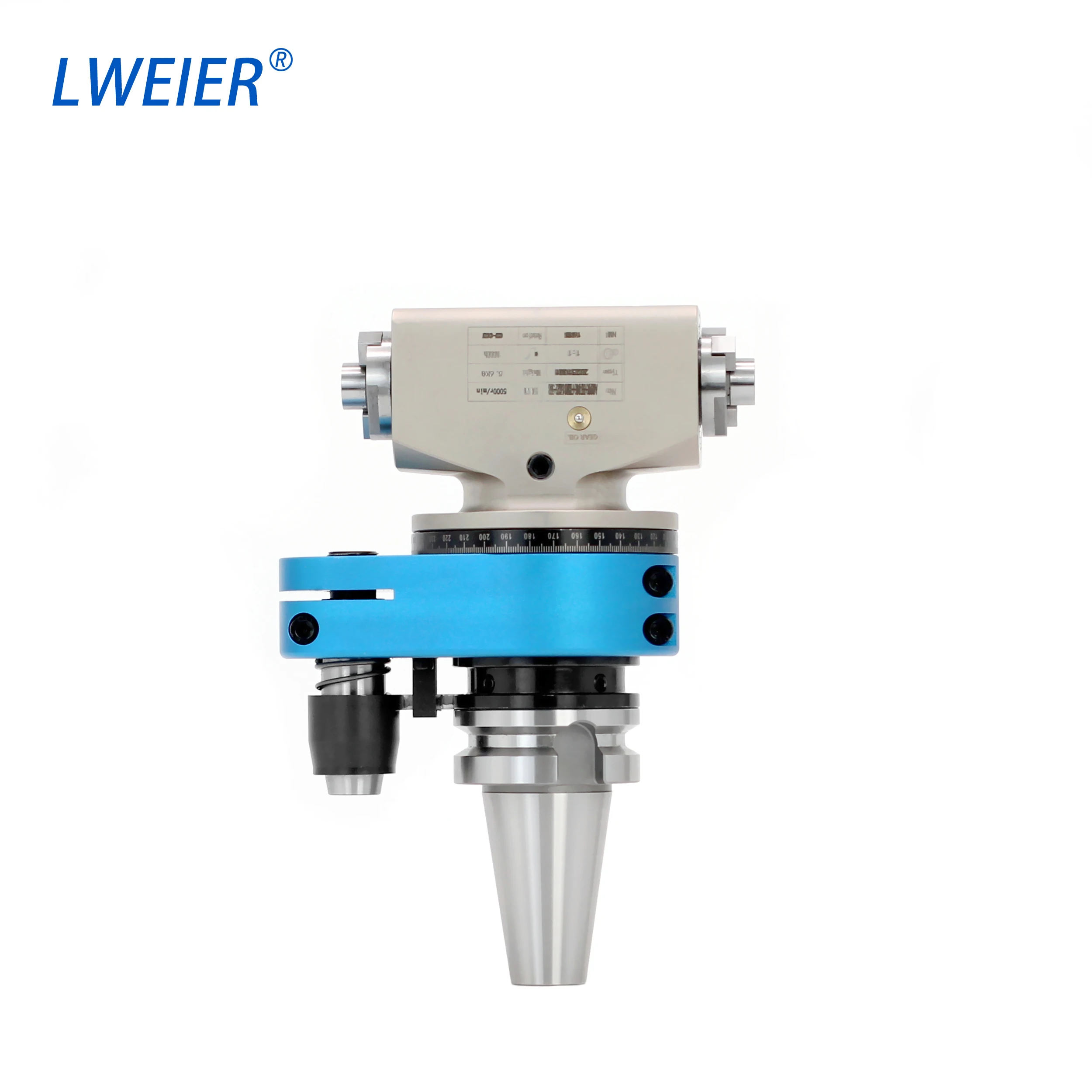 Cabeça de fresagem micro transversal leve BT40 HSK63A lateral com cabeça de ângulo de saída bidirecional para fresadora
