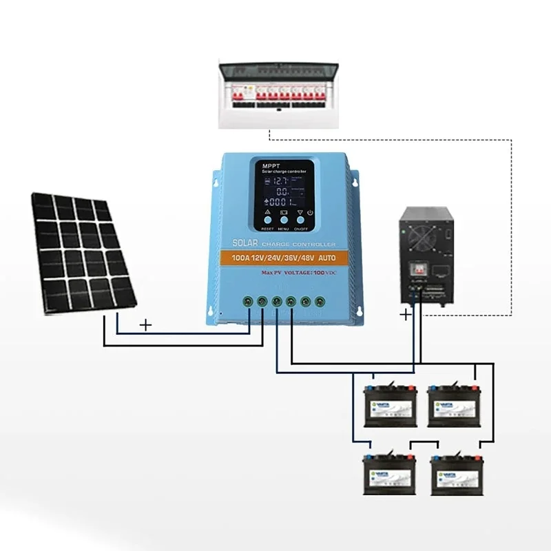 

Solar Charge Controller MPPT 12V 24V 36V 48V Auto 100A 80A 60A Solar Panel Battery Intelligent Regulator LCD Display Dual USB