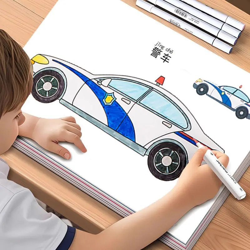 Książka do kolorowania dla dzieci: strony do kolorowania i rysowania samochodów