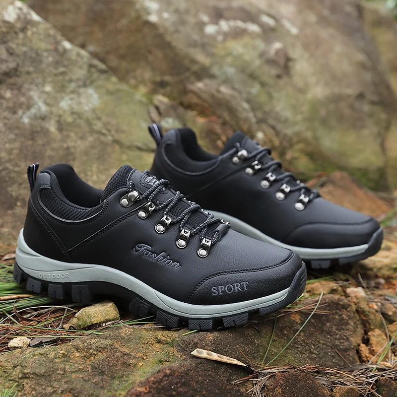 

Outdoor Men Hiking Shoes Lightweight Breathable Anti-slip Wear-resistant Men Shoes Lace-up Low-top Casual Sports Shoes Men